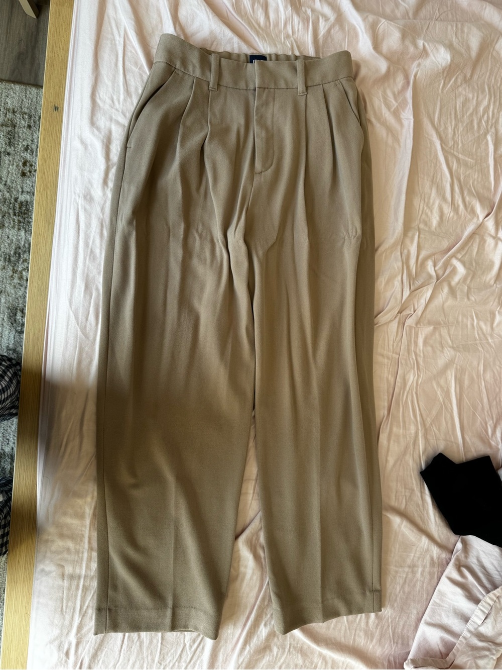GAP Women's Pleated Wide-Leg Trousers in Light Brown
